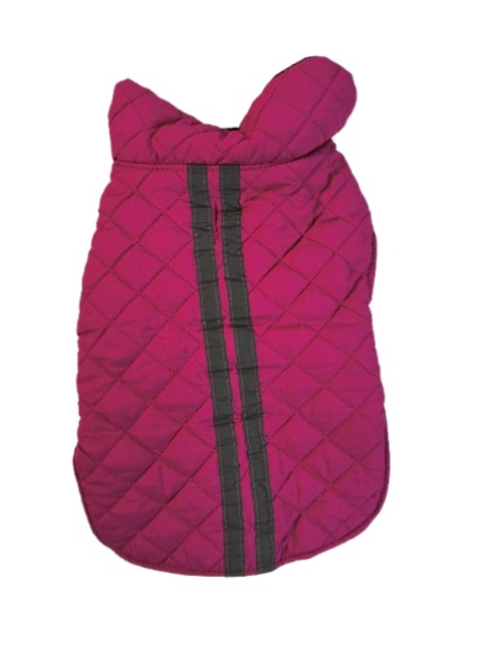 Quilted Hot Pink Dog Jacket with Reflective Stripe